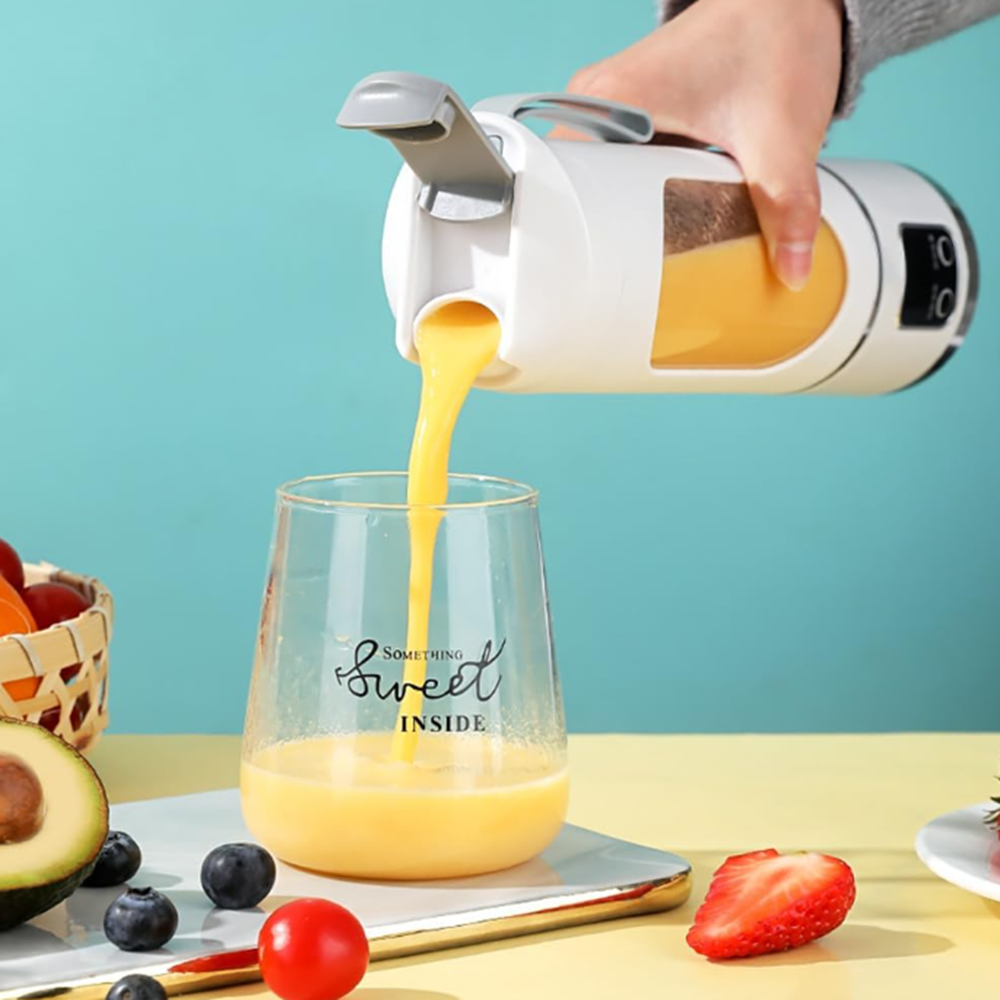 Hordozható smoothie mixer és gyümölcscentrifuga – mini turmixgép palackkal, friss gyümölcslevekhez és turmixokhoz HS860 (BBM) - Image 6
