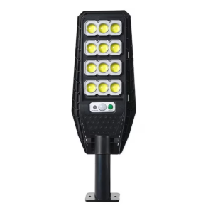Jortan LED napelemes utcai lámpa – mozgásérzékelős, távirányítós kültéri világítás, IP66 vízálló kivitel (BBD)