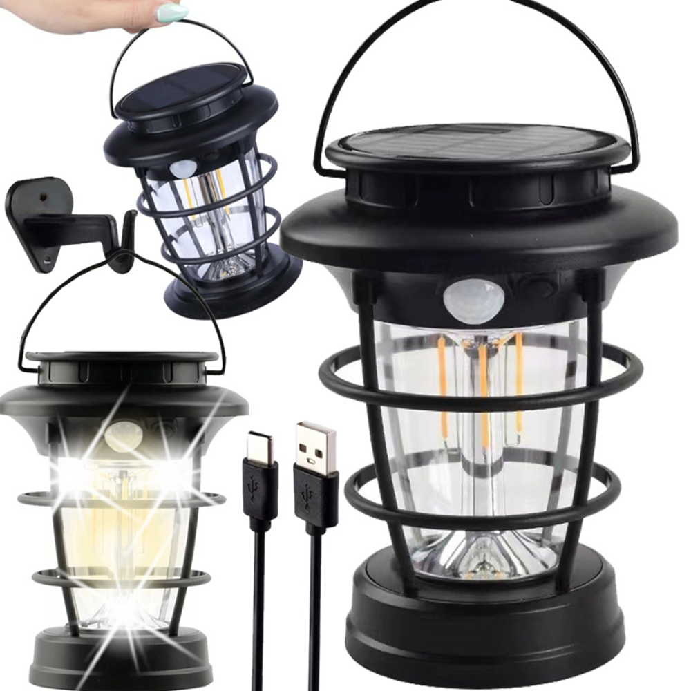 Kültéri LED kempinglámpa napelemes töltéssel – mozgásérzékelő, alkonyati automatikával és Type-c töltéssel KOS-31041 (THM) - Image 7