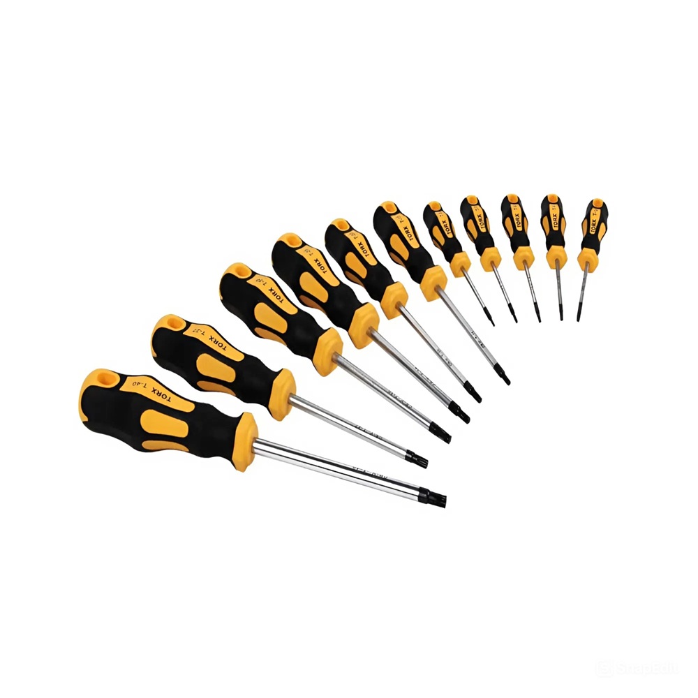 TorX csavarhúzó készlet 11 részes – strapabíró króm-vanádium acél szerszámkészlet precíziós munkákhoz (BBD) - Image 2