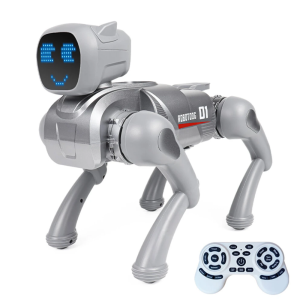 CyberMancs intelligens robot kutya változó arckifejezéssel – 2.4GHz interaktív AI játék Bluetooth és app vezérléssel, 31×16,5×23,5 cm (THM)