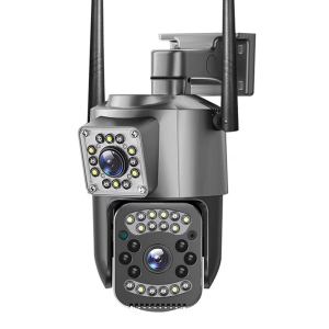 Dupla lencsés 4MP 2K IP kamera 4G SIM kültéri WiFi 10X zoom biztonsági CCTV kamera (BBD)