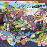Fa t-rex dinoszaurusz puzzle, 10 db oktató játék kisgyerekeknek (BBMJ)