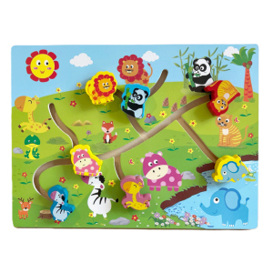 Fajáték útkereső kirakó kisgyermekeknek készségfejlesztő fa puzzle játék (BBMJ)