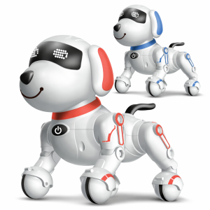 TurboTappancs – távirányítós interaktív robot kutya, hangokkal, angol szavak tanításával, tánc funkcióval – USB újratölthető, piros (BBJ)