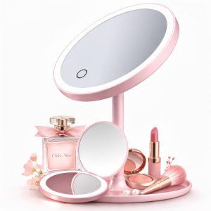 GlowBella Touch LED sminktükör – USB-s, akkumulátoros, érintésvezérelt kozmetikai tükör - KE20-999 (BBV)