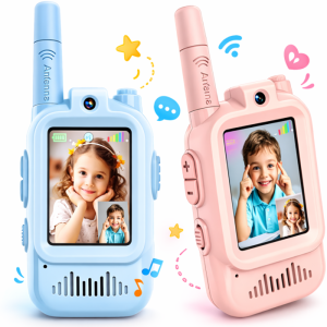 KidConnect videós walkie-talkie gyerekeknek – 2 db-os gyermek adóvevő szett kamerával és kijelzővel (BBD)