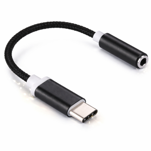 Kouvolsen USB-C – 3,5 mm jack adapter – audio átalakító fejhallgatóhoz, fekete (BBD)