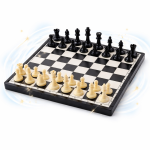Poptoy klasszikus sakk készlet – stratégiai társasjáték gyerekeknek és felnőtteknek, kompakt sakk szett 11×23×3 cm (BBMJ) (FX)