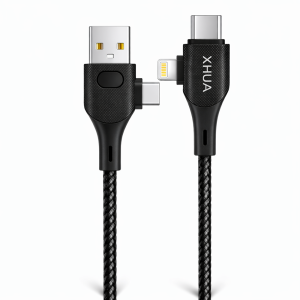 XHUA X162 4 az 1-ben gyorstöltő adatkábel – USB töltőkábel Lightning, Type-C és Micro USB csatlakozókkal (BBD)