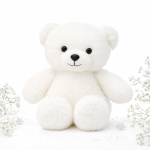 PiheMackó fehér plüss maci – puha, ölelhető teddy mackó gyerekeknek és ajándéknak (BBJ)