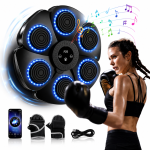 Bluetooth zenélő boxgép falra – LED reflexfejlesztő box tréner 9 ritmus móddal 40×40×6 cm (BBJ)