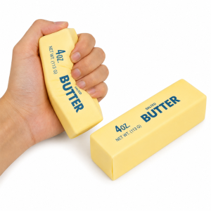Butter squishy stresszoldó játék – puha nyomkodható hab fidget játék sárga kivitelben (BBE) (FX)