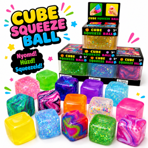 Cube Squeeze Ball squishy stresszlabda – nyomkodható érzékszervi fidget játék (BBE)