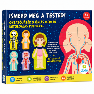 Ismerd meg a tested - Készségfejlesztő oktató játék, óriás méretű kétoldalas puzzleval (BBMJ) (FX)