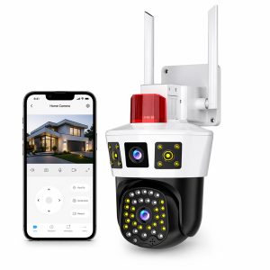 LunariSo WiFi + 4G okos biztonsági kamera szirénával – 360° forgatható IP kamera humán mozgásérzékeléssel, kétirányú hanggal és mobilos vezérléssel CAM360-005 (BBD)