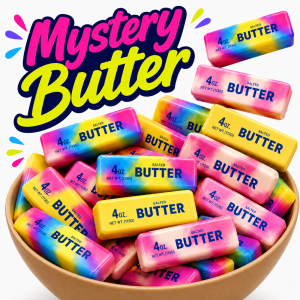 Mystery Butter Squishy stresszoldó játék – puha nyomkodható hab fidget játék random színekben (BBE) (FX)