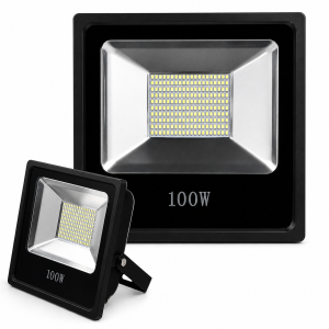 Nagyteljesítményű kültéri 100W LED reflektor - víz, por-, és ütésálló - hideg fehér (FX) (BBD) (BBV)