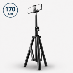 EZRA HL97-2 170 cm-es telefon tripod állvány – állítható mobiltelefon tartó fotózáshoz és videózáshoz (THM)