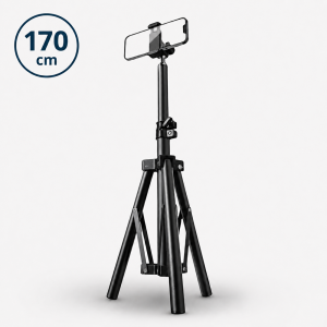 EZRA HL97-2 170 cm-es telefon tripod állvány – állítható mobiltelefon tartó fotózáshoz és videózáshoz (THM)