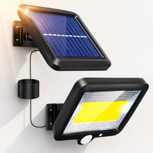 HAYAMI KL25-259 napelemes COB LED fali lámpa – mozgásérzékelős kültéri szolár világítás (BBD)